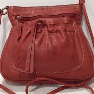 Fossil multi section small roomy red crossbody bag
